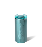 Ribbed 16oz Stainless Steel Logo Tumbler- Aqua
