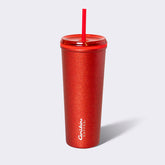 Shimmer Crush 22oz Stainless Steel Glitter Tagline Straw Tumbler – Maraschino