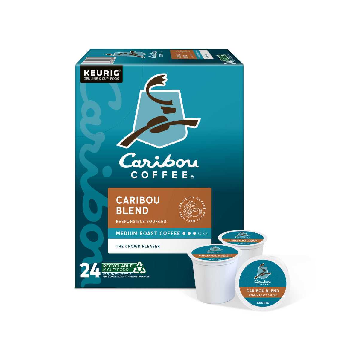 Caribou Blend, Single-Serve Keurig K-Cup® Pods, Medium Roast Coffee, 24 Count