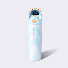 Printed 24oz Stainless Steel Multi Sip Hydration Tumbler – Blue Gingham