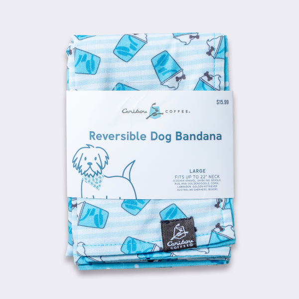 Caribou Coffee Reversible Printed Pet Bandana- Large