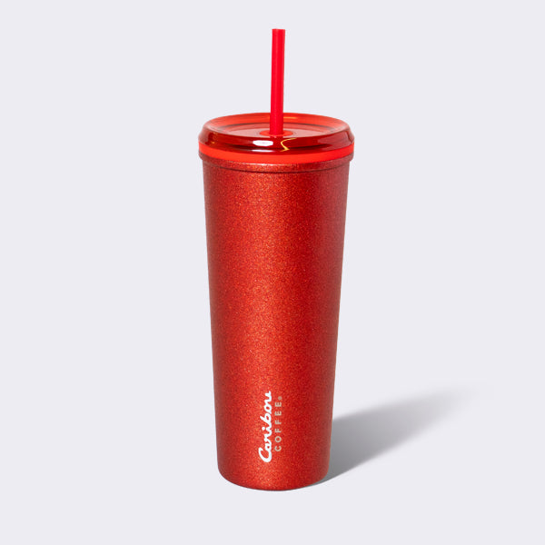 Shimmer Crush 22oz Stainless Steel Glitter Tagline Straw Tumbler – Maraschino