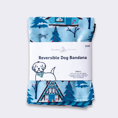 Reversible Caribou Branded Holiday Printed Pet Bandana- Small